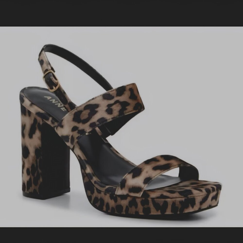 Anne Klein Zoelle High Platform Sandal Leopard Print 6.5